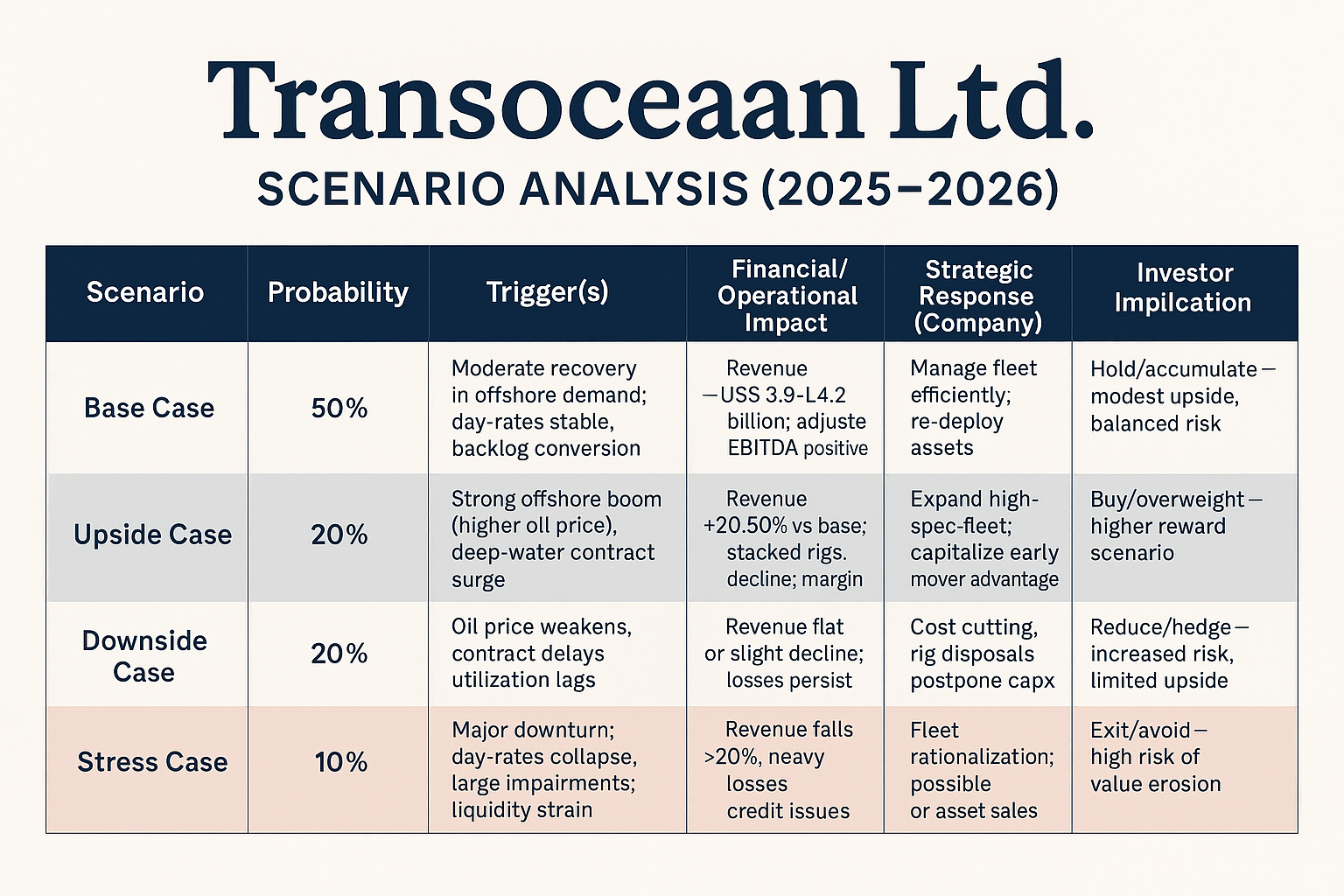 Should I trade Transocean Ltd. or RIG? A Risk-Impact and Scenario-Based Analysis