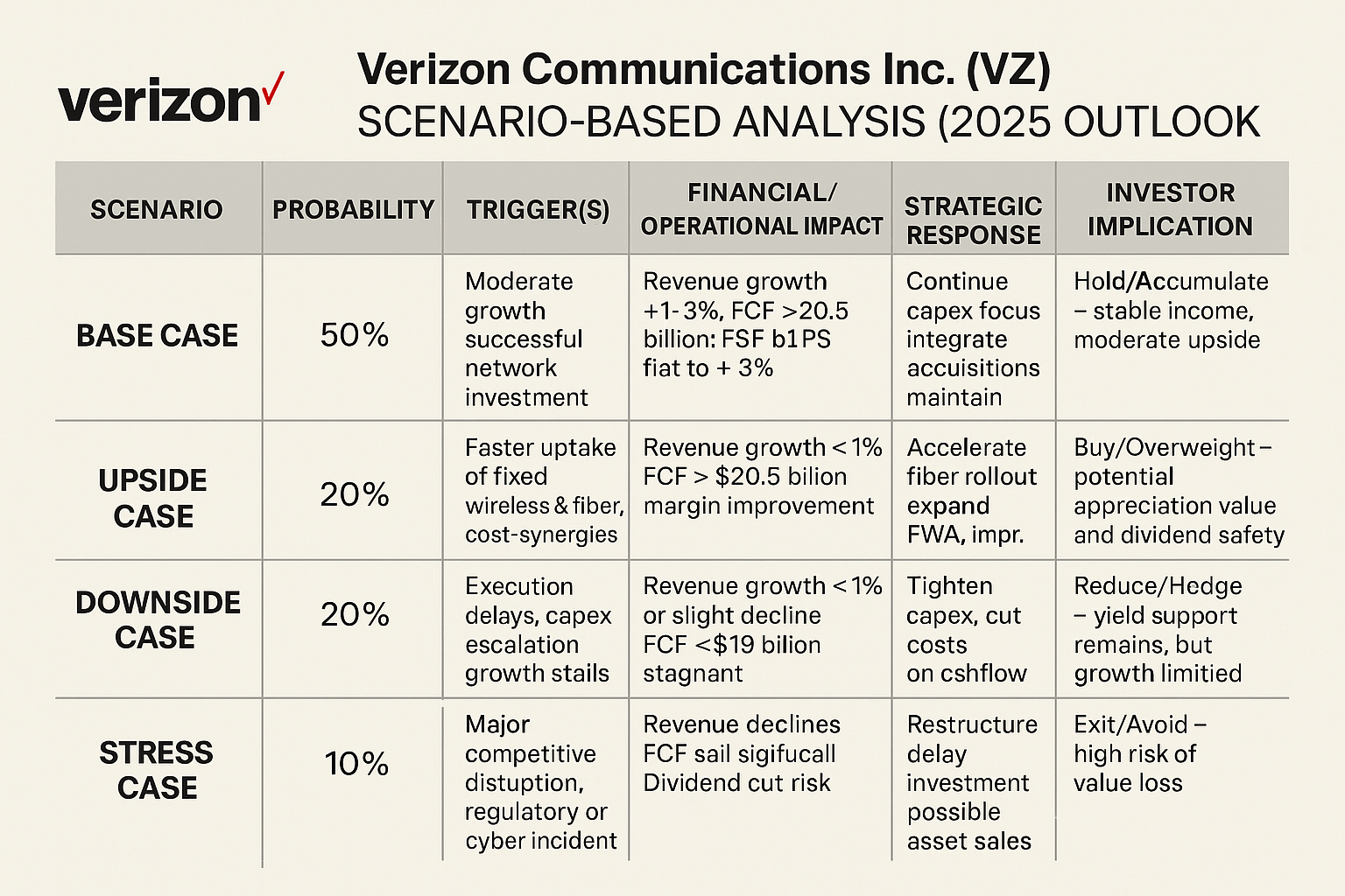Should I trade Verizon Communications Inc. or VZ? A Risk-Impact and Scenario-Based Analysis